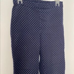 Blue and White Skinny Polka Dot Pants